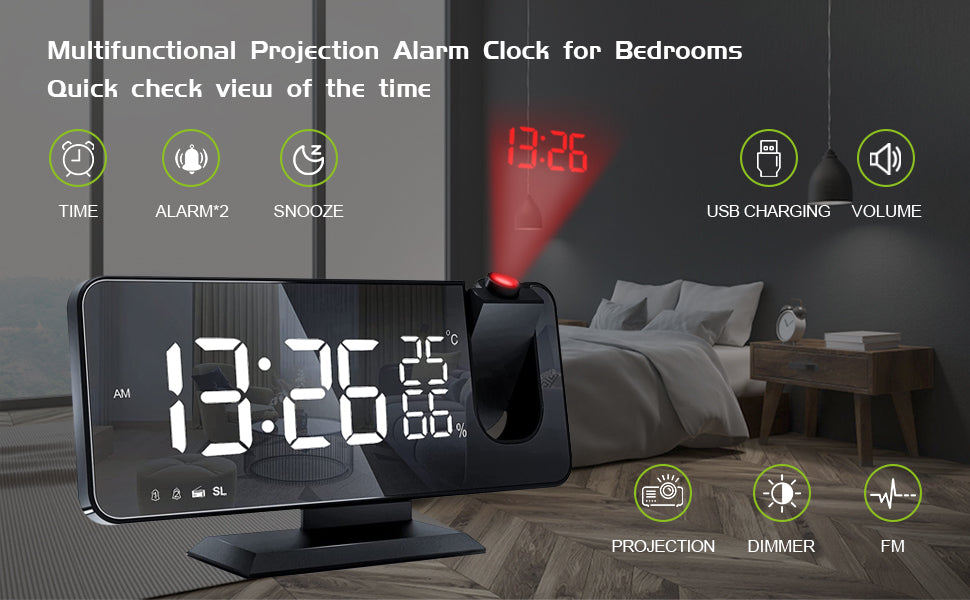 LED Projection Digital Alarm Clock Phone Charger (Copy)