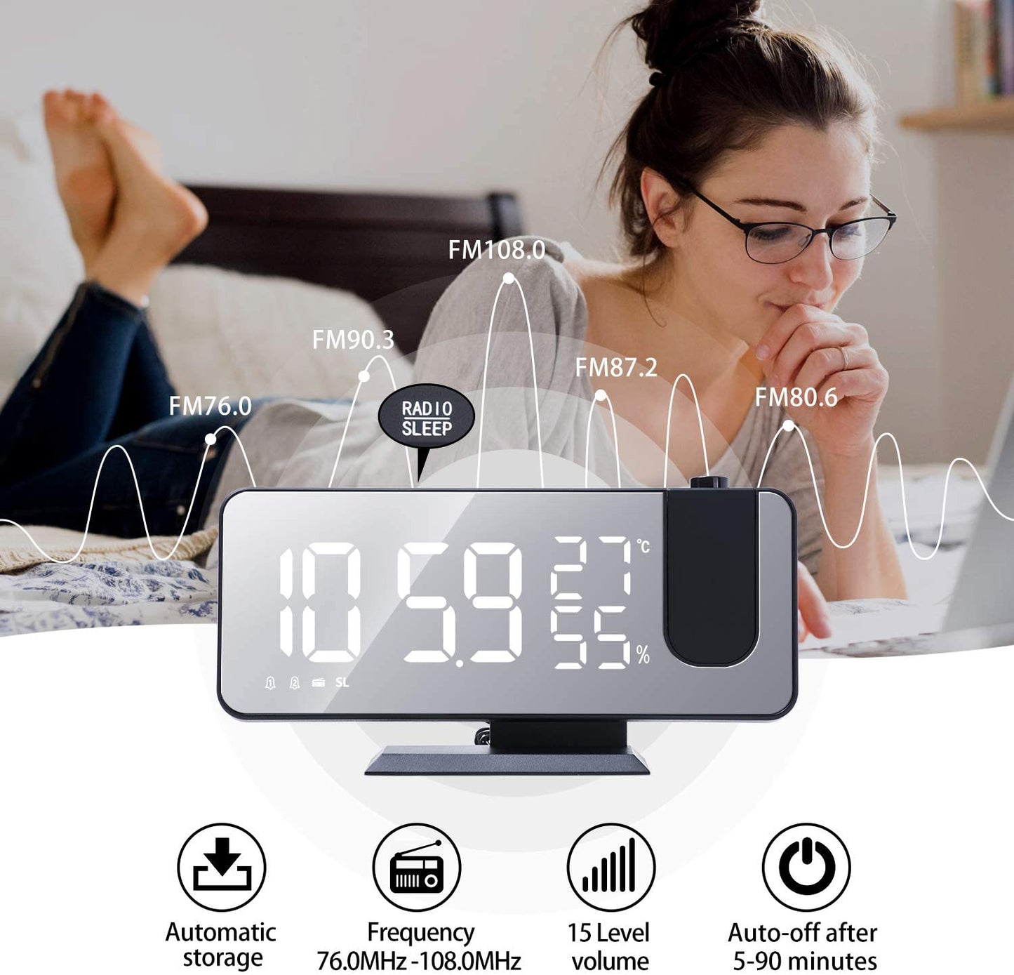 LED Projection Digital Alarm Clock Phone Charger (Copy)